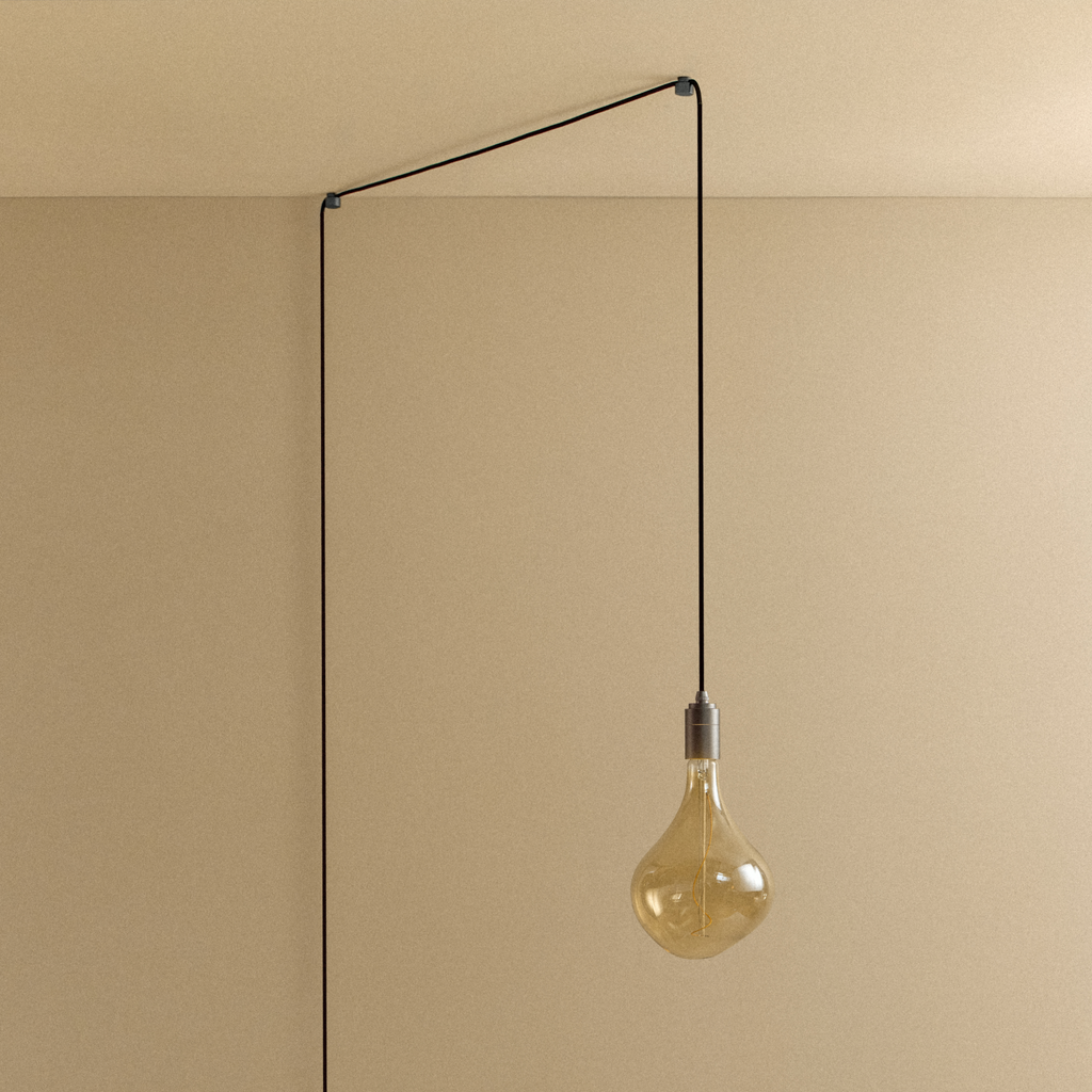 Tala Voronoi II Plug-In Pendant in Graphite shown unlit
