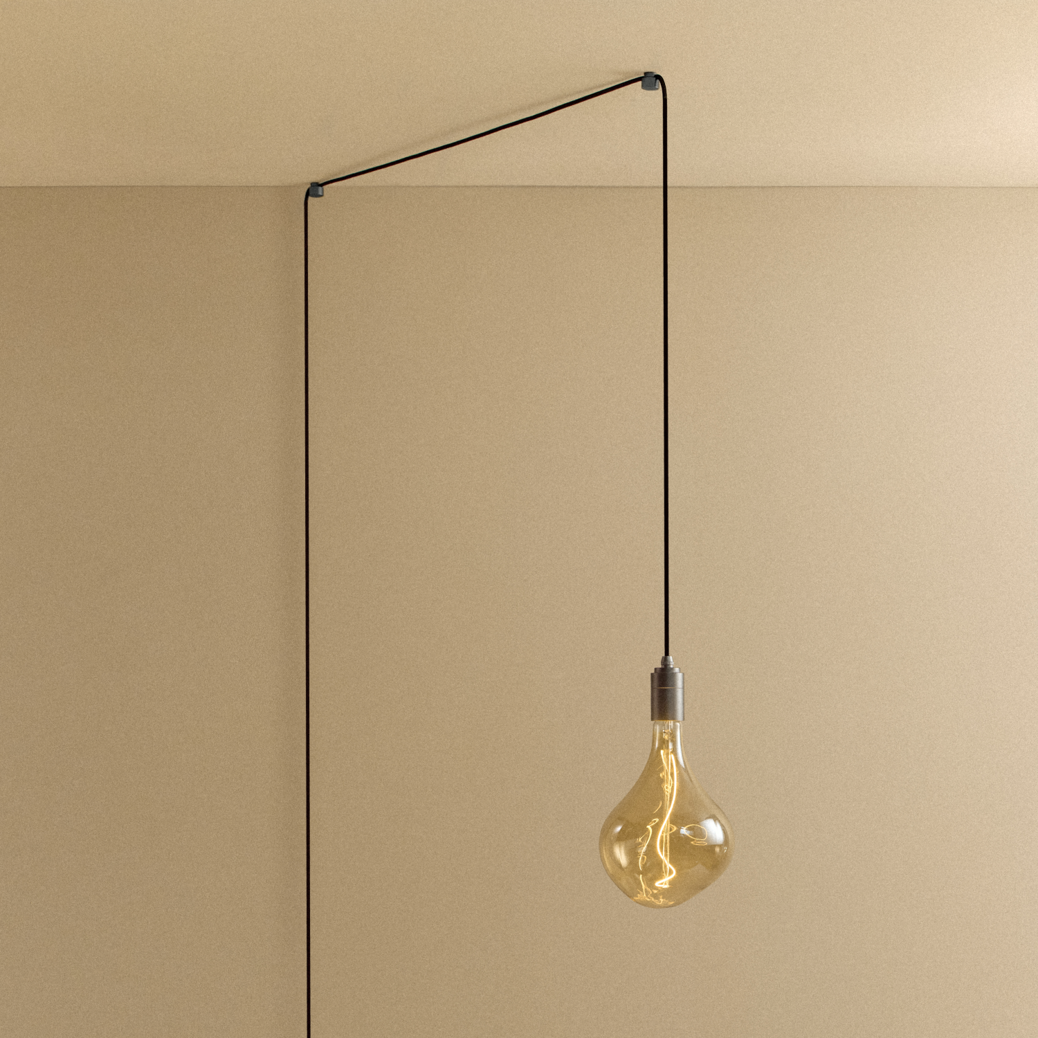 Tala Voronoi II Plug-In Pendant in Graphite shown illuminated