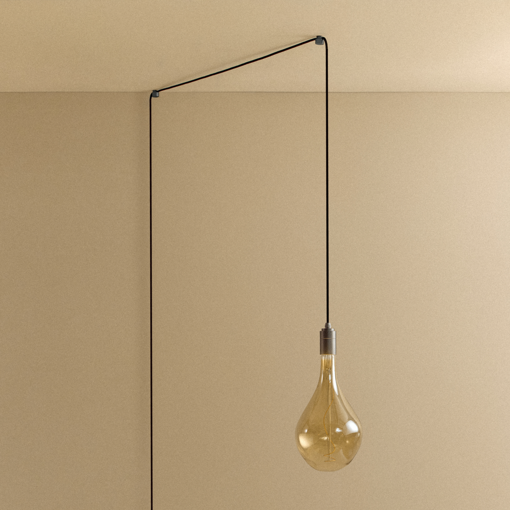Tala Voronoi III Plug-In Pendant in Graphite shown unlit