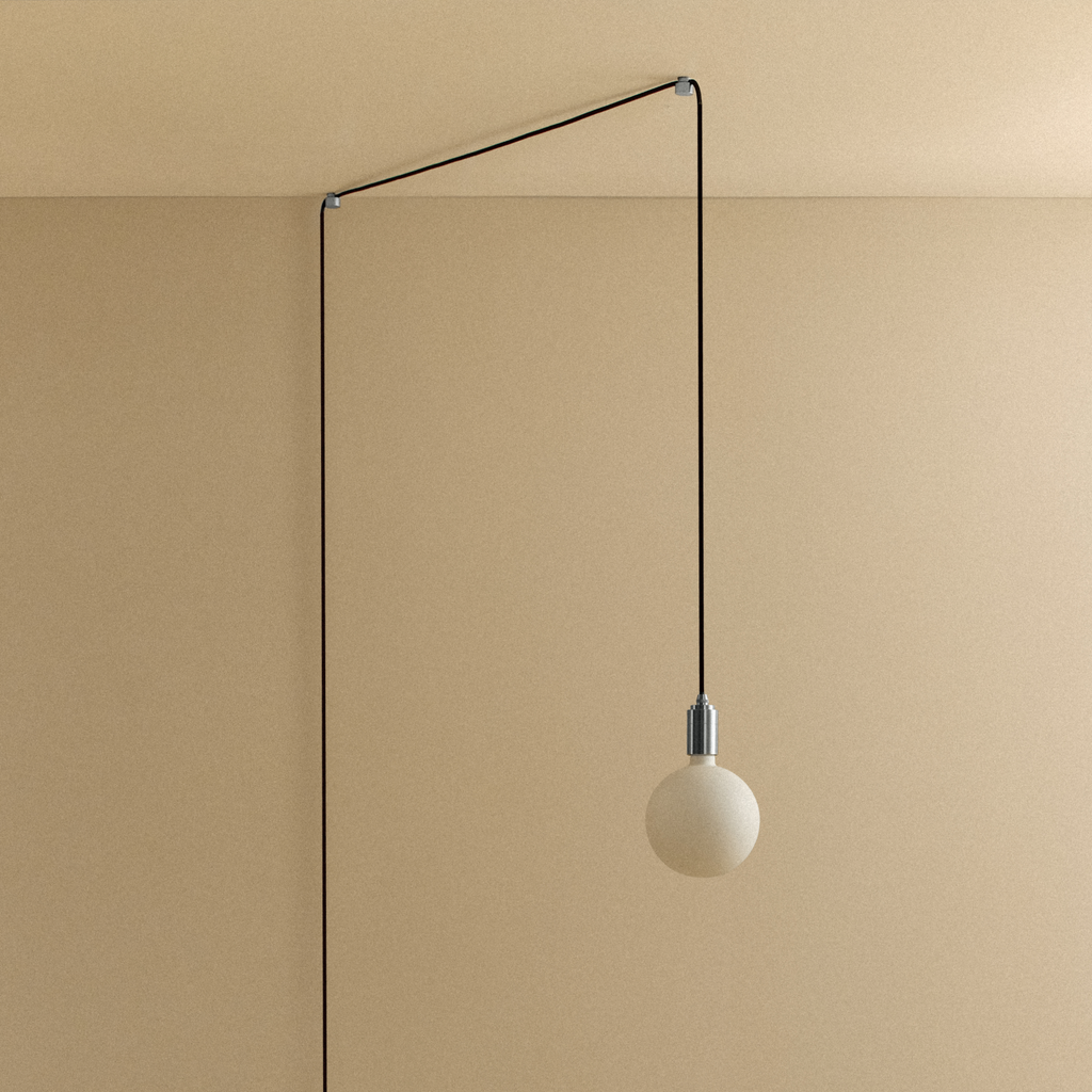 Tala Sphere IV Plug-In Pendant in Stainless Steel shown unlit