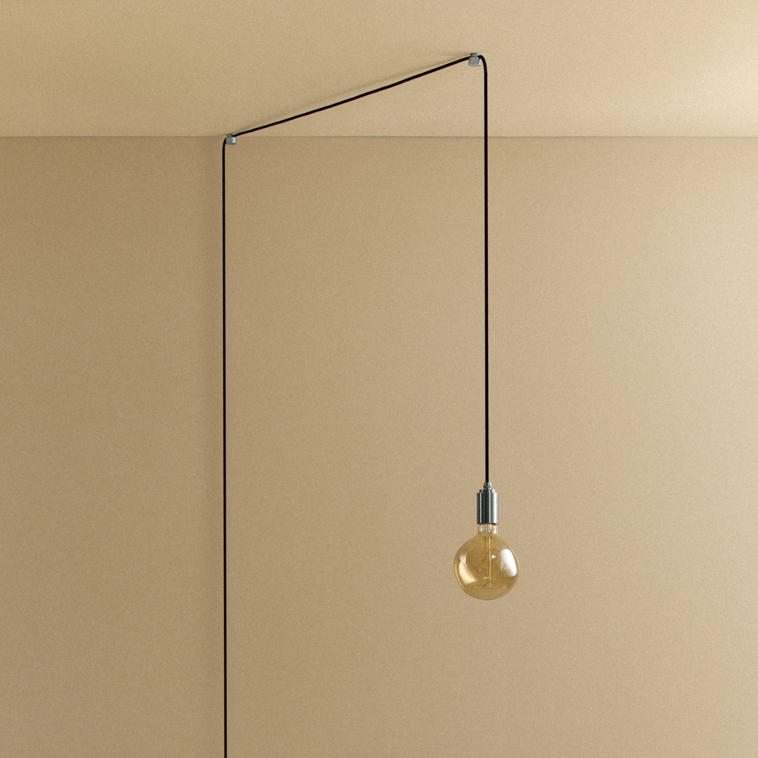 Tala Voronoi I Plug-In Pendant in Stainless Steel shown unlit