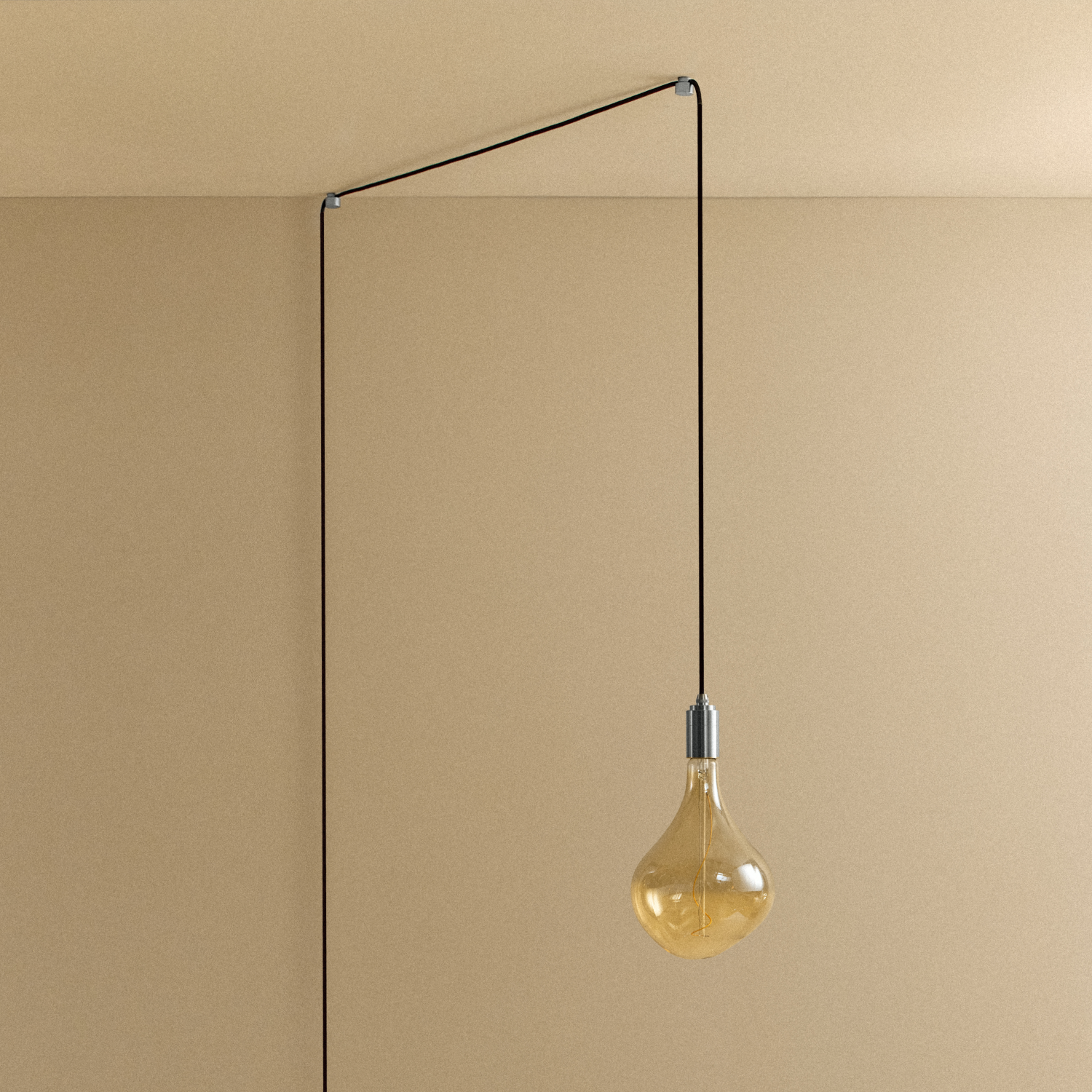 Tala Voronoi II Plug-In Pendant in Stainless Steel shown unlit