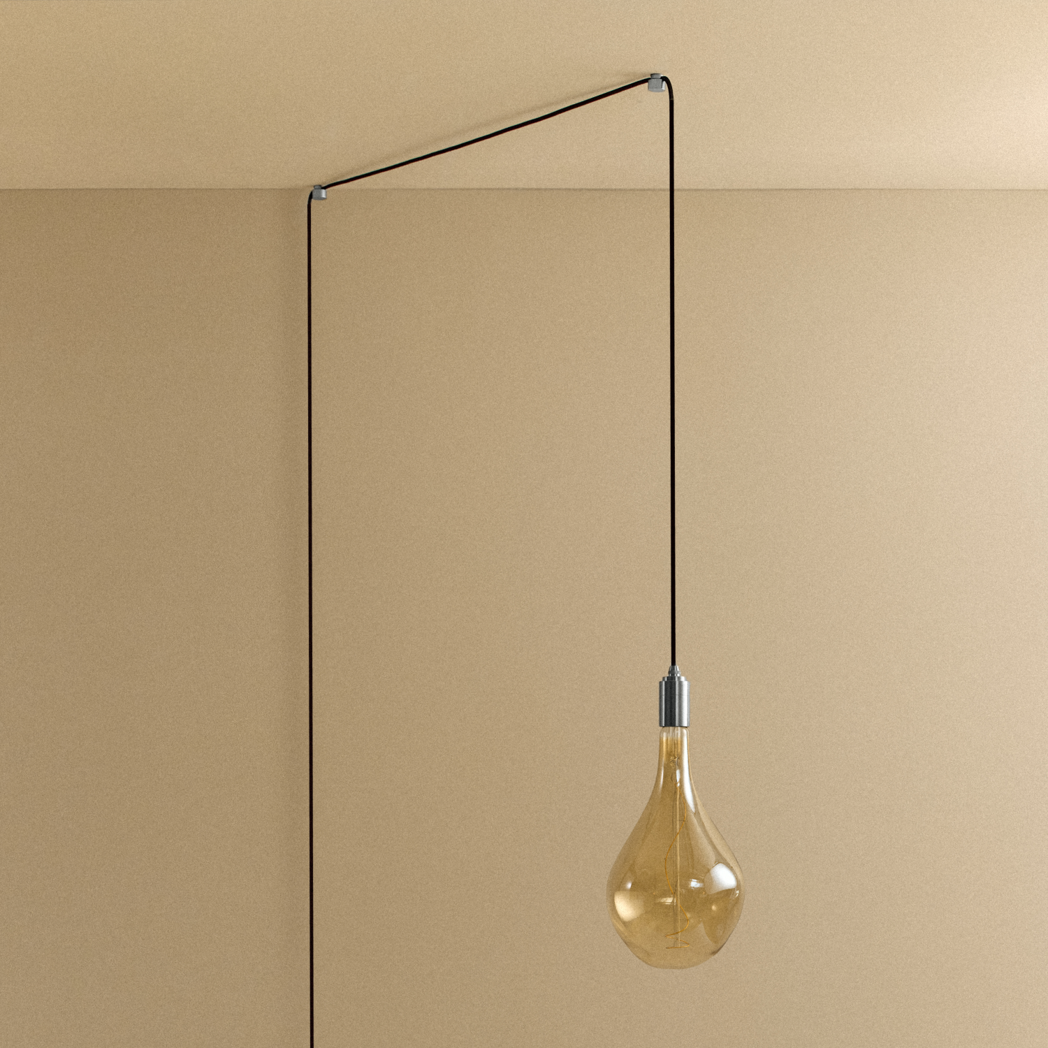 Tala Voronoi III Plug-In Pendant in Stainless Steel shown unlit