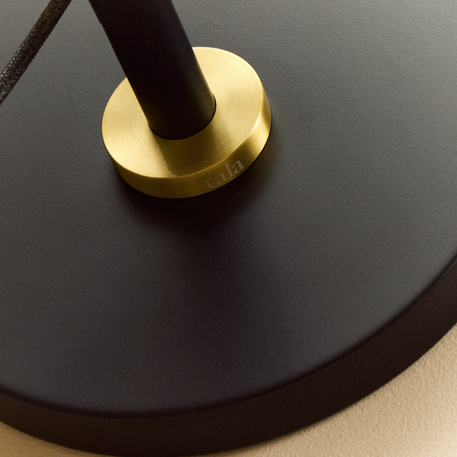 Tala Poise Adjustable Floor Lamp in Brass close-up detail of the finish