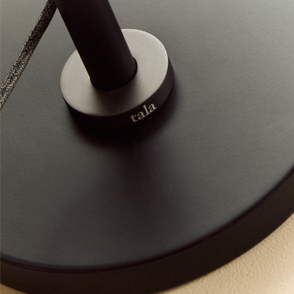 Tala Poise Adjustable Floor Lamp in Graphite + Oval II close-up detail of the finish