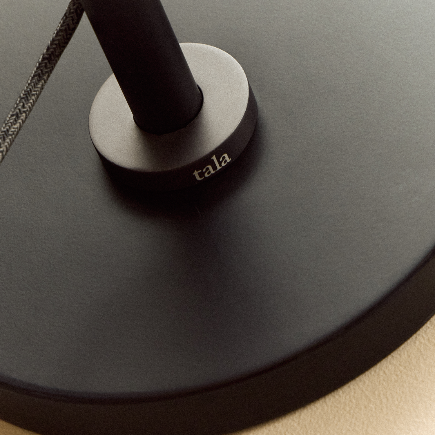 Tala Poise Adjustable Floor Lamp in Graphite + Oval II close-up detail of the finish