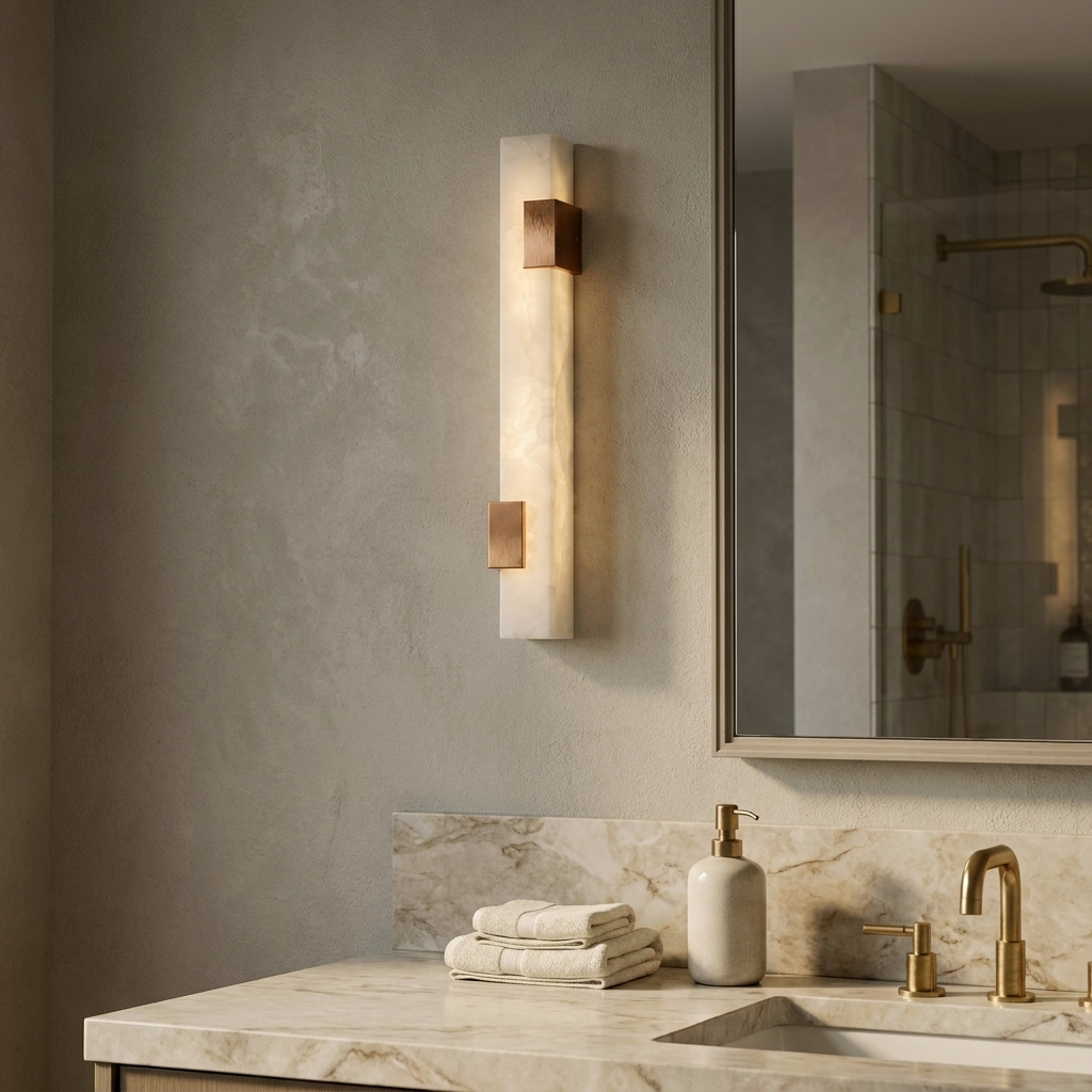Araco Lumière Frozen Prism natural alabaster wall light, alternate view