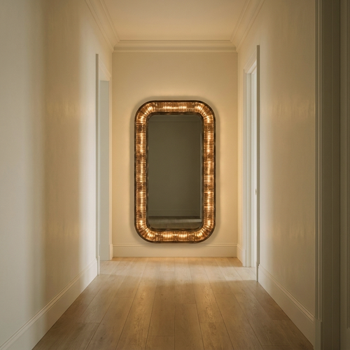 Araco Lumière Radiant Verona stainless steel mirror light, alternate view