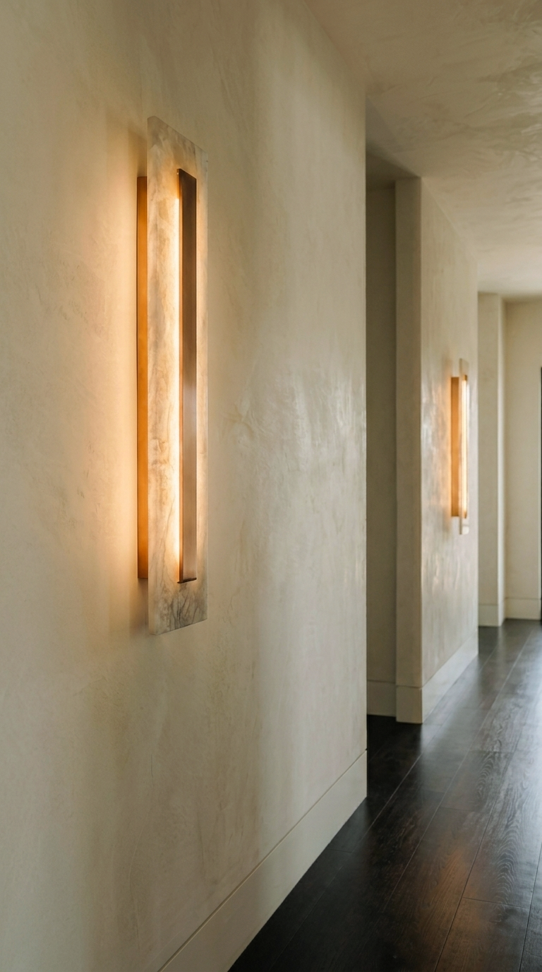 Araco Lumière Frozen Ray natural alabaster wall light, alternate view
