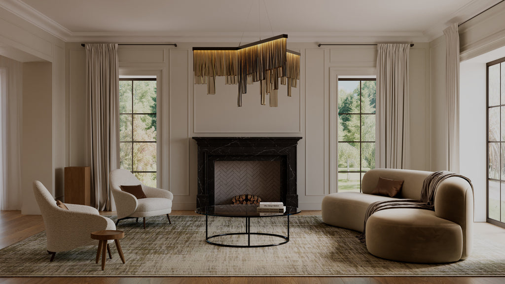 CTO Lighting Cascata Ceiling Rose luxury lighting by Araco Interiors