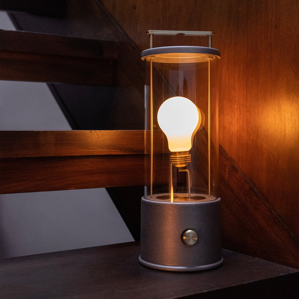 Tala The Rugged Muse Portable Lamp in Raw Aluminium in a styled interior setting (view 4)