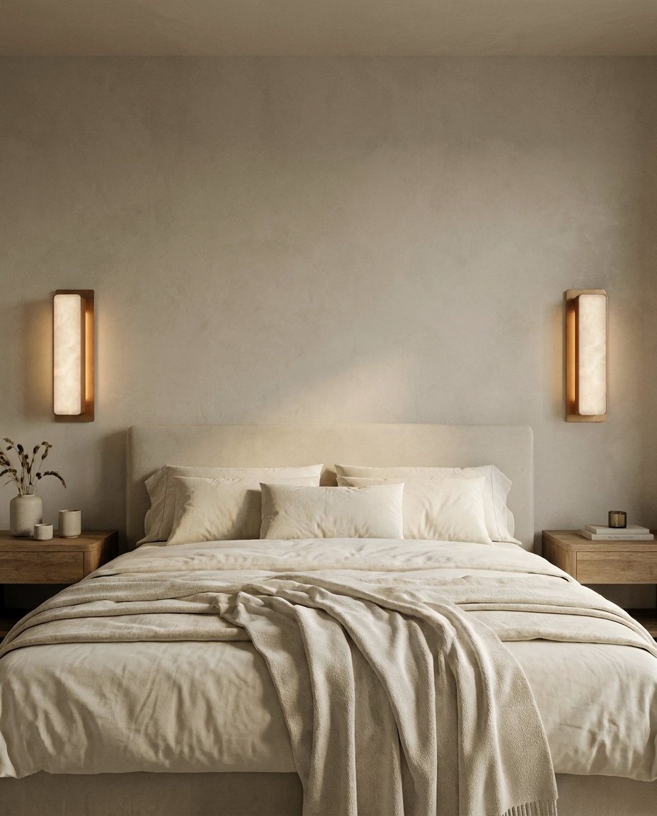 Araco Lumière Frozen Rune natural alabaster wall light, alternate view