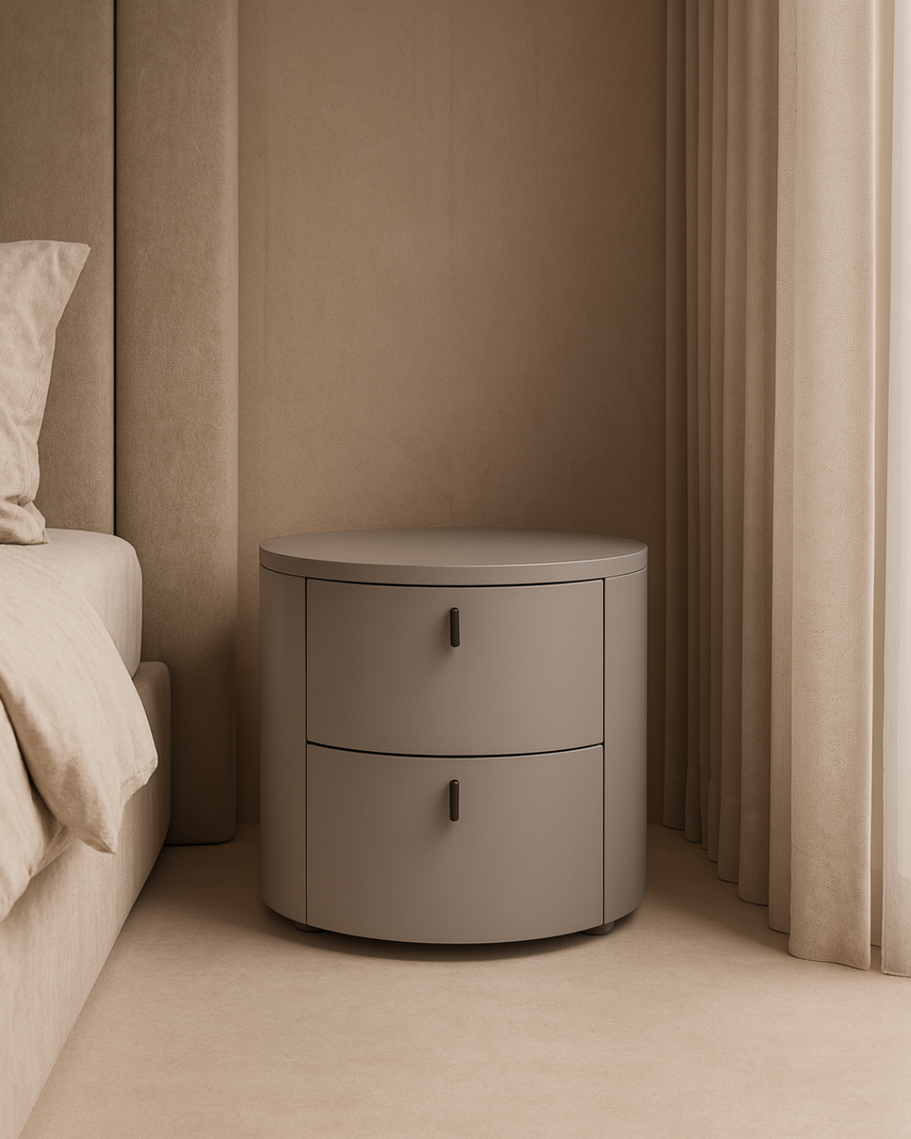 Tommy Franks Sims bedside table in matte grey