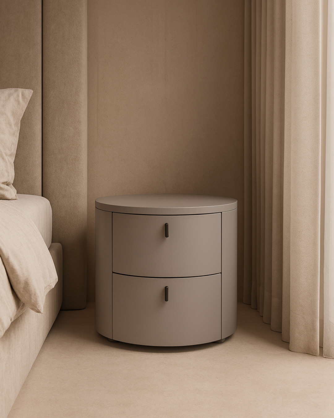 Tommy Franks Sims bedside table in matte grey