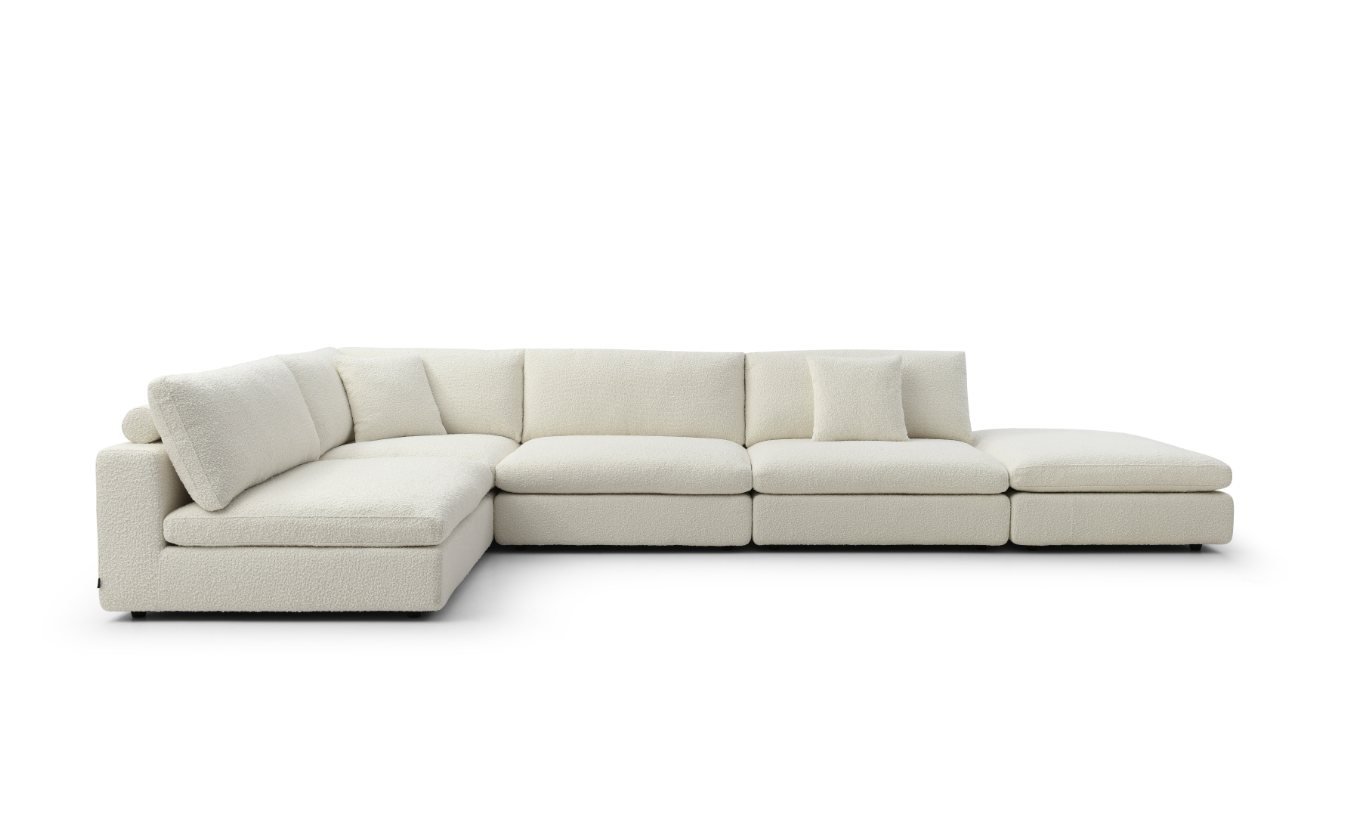 Tommy Franks Blanco bouclé modular sofa, alternate view