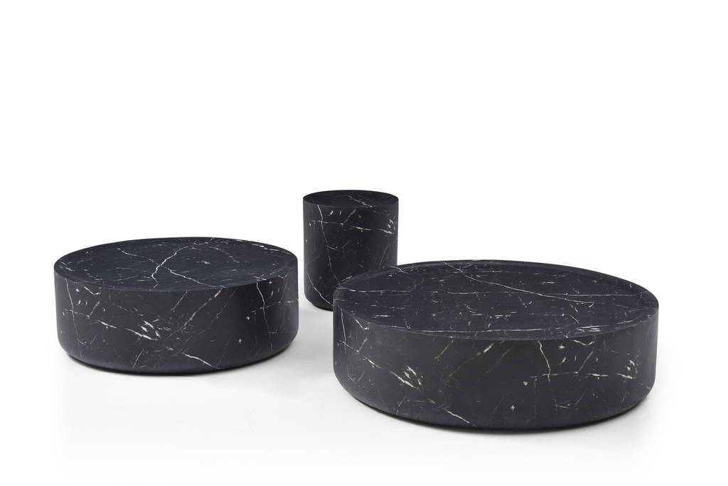 Ciladro Coffee Table - Faux Black Marble - Medium