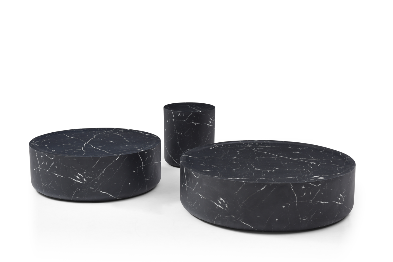 Ciladro Coffee Table - Faux Black Marble - Medium