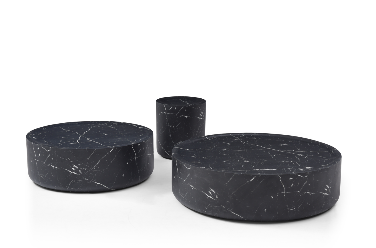 Ciladro Coffee Table - Faux Black Marble - Large