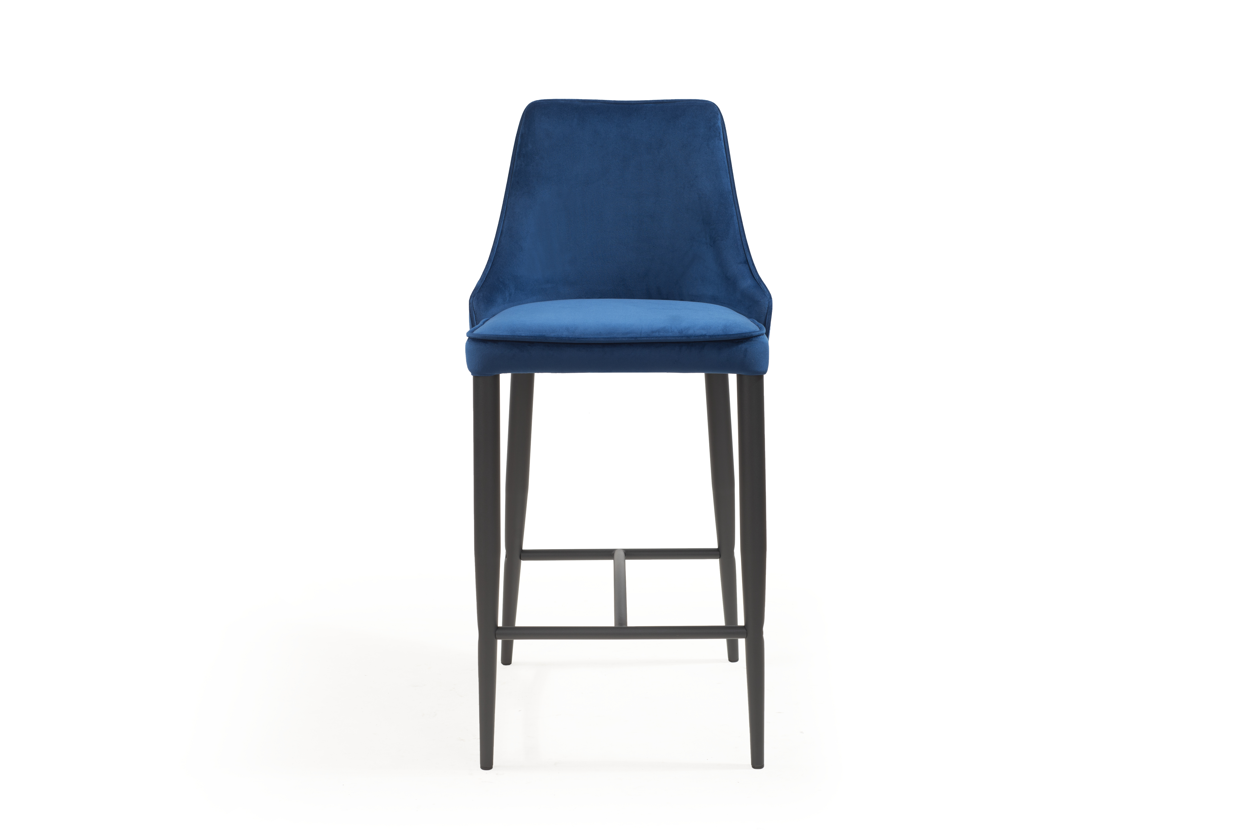 Tommy Franks Alain navy velvet bar stool, alternate view