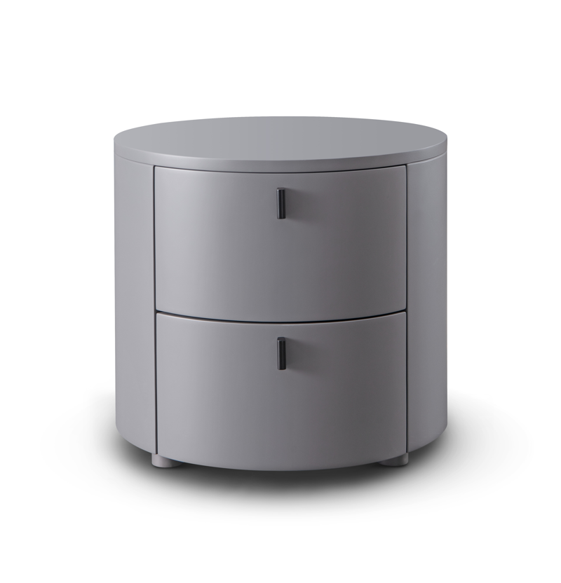 Tommy Franks Sims matte grey bedside table, alternate view