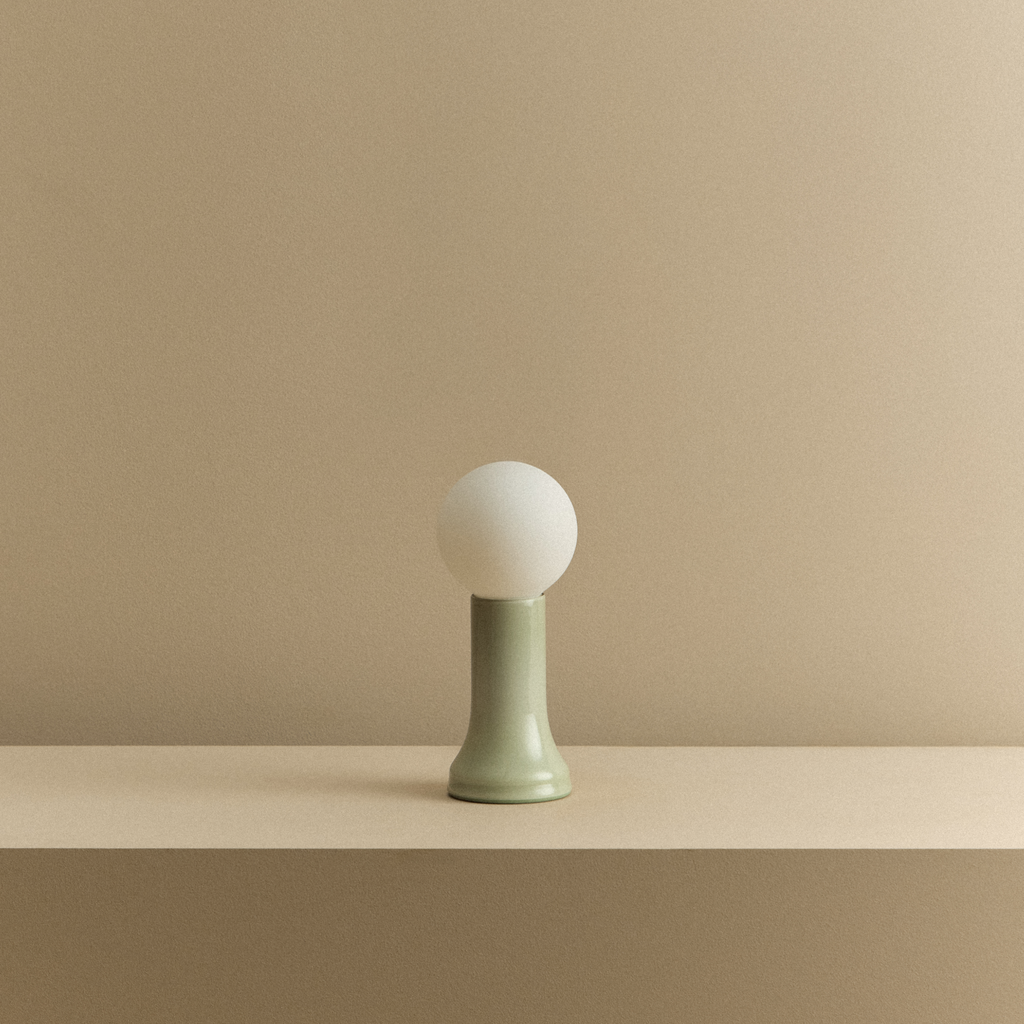 Tala Shore Table Lamp in Sea Green shown unlit