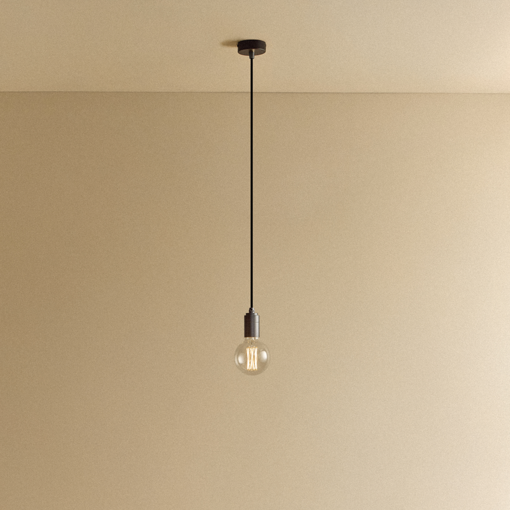 Tala Elva Pendant Light Non-Tinted in Graphite shown illuminated