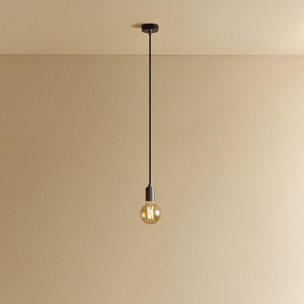 Tala Elva Pendant Light Tinted in Graphite shown illuminated