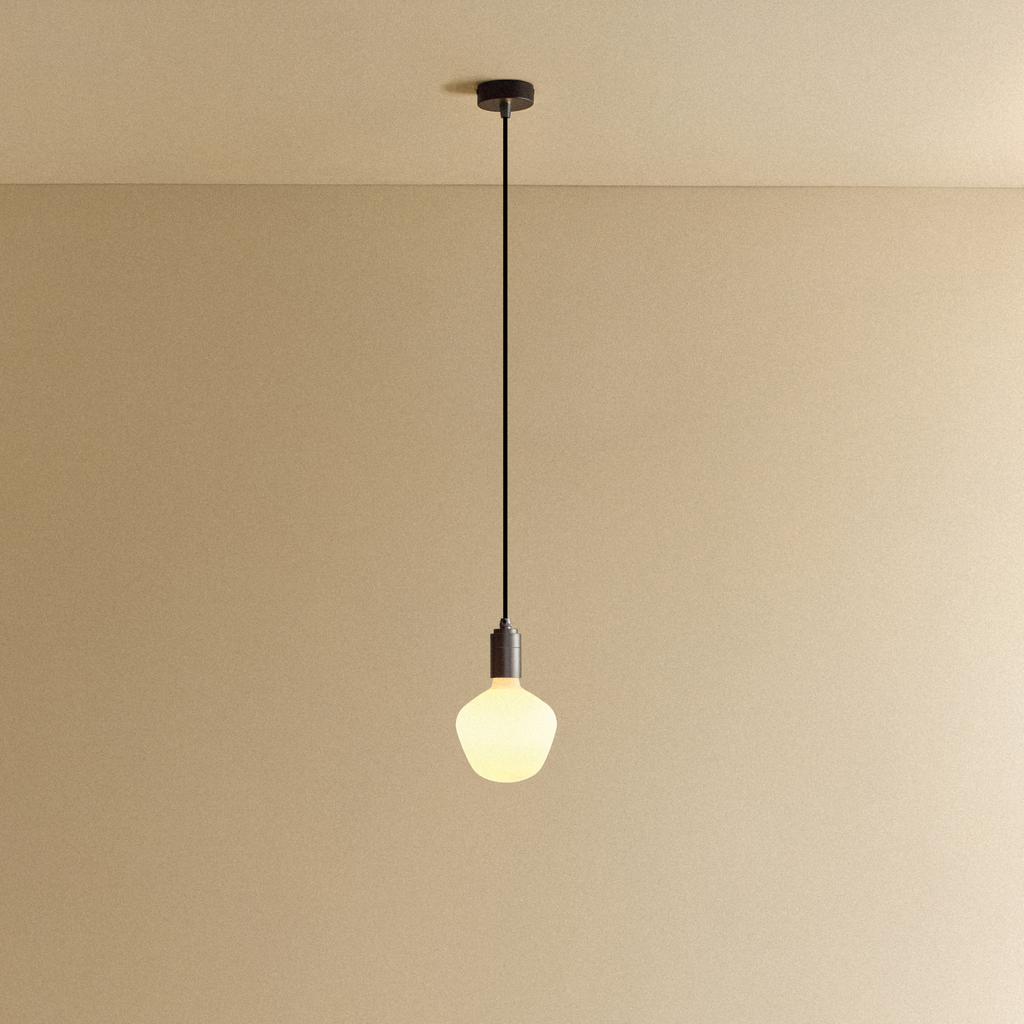 Tala Enno Pendant Light in Graphite shown illuminated