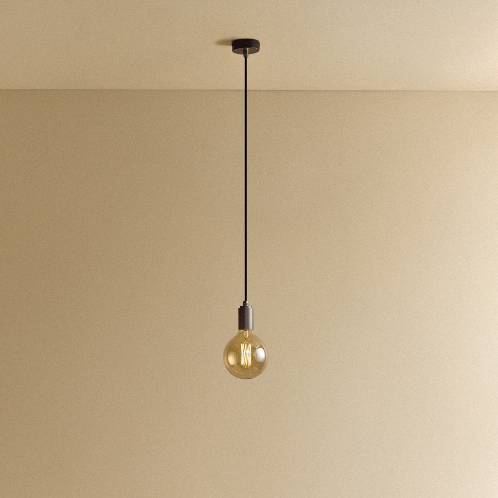 Tala Gaia Pendant Light in Graphite shown illuminated