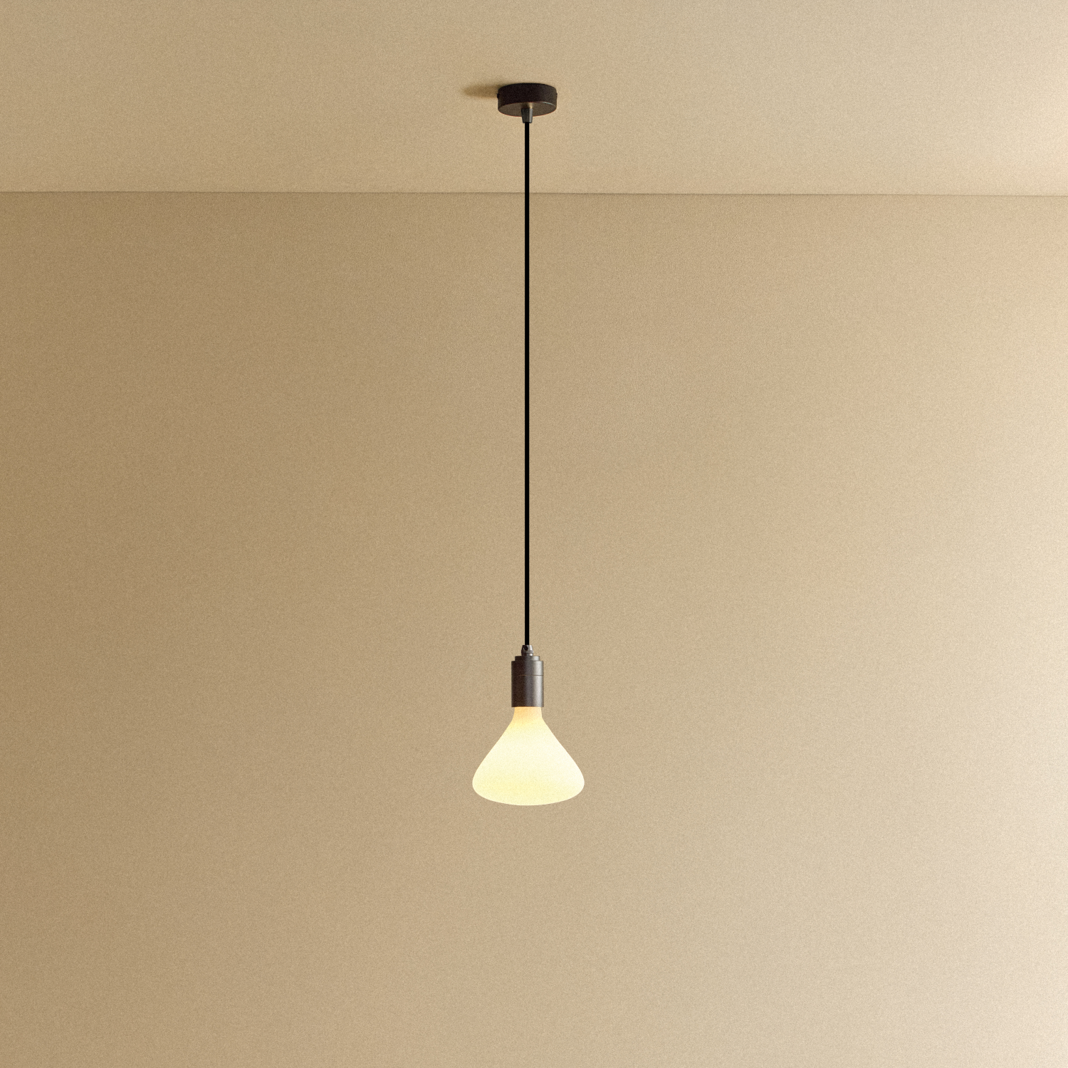 Tala Noma Pendant Light in Graphite shown illuminated