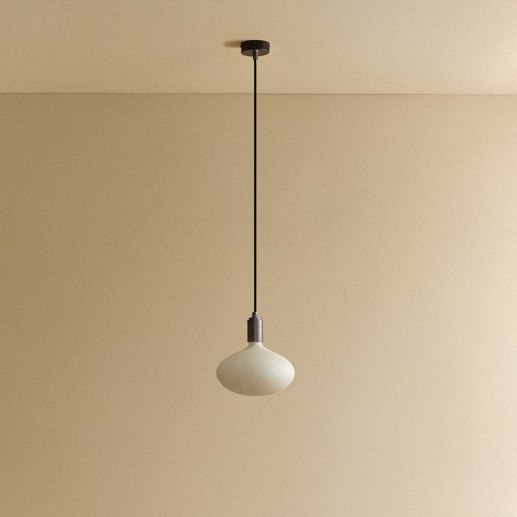Tala Oval II Pendant Light in Graphite shown unlit