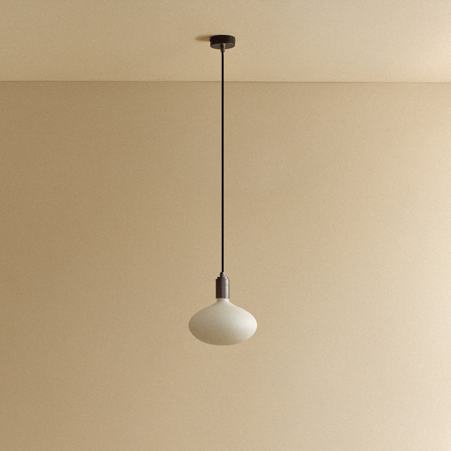 Tala Oval II Pendant Light in Graphite shown unlit