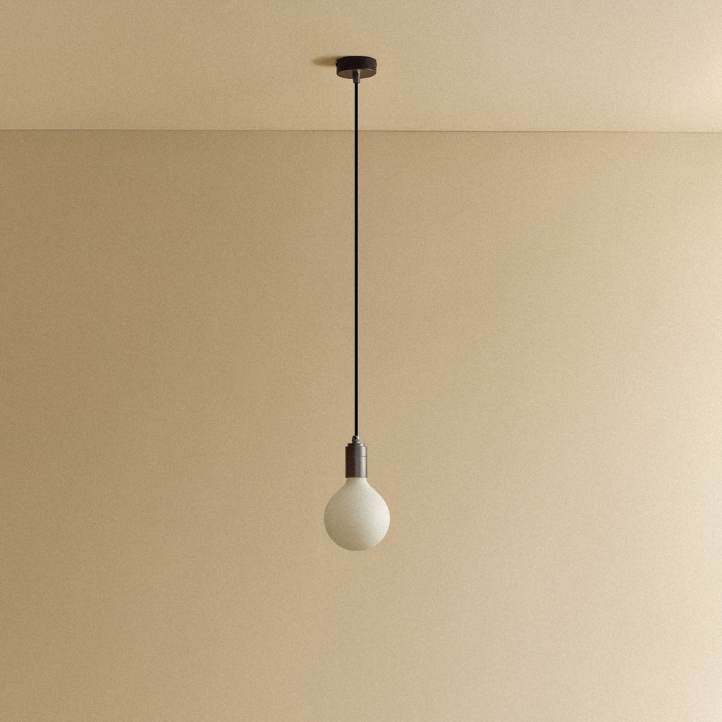 Tala Porcelain III Pendant Light in Graphite shown unlit