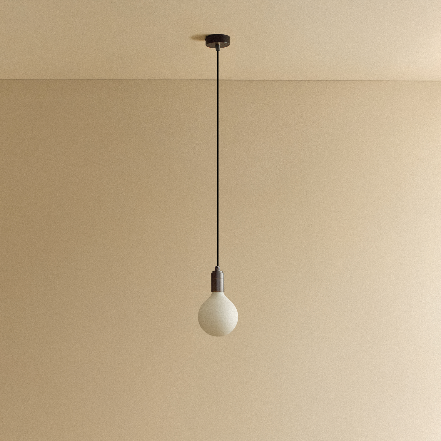 Tala Porcelain III Pendant Light in Graphite shown unlit