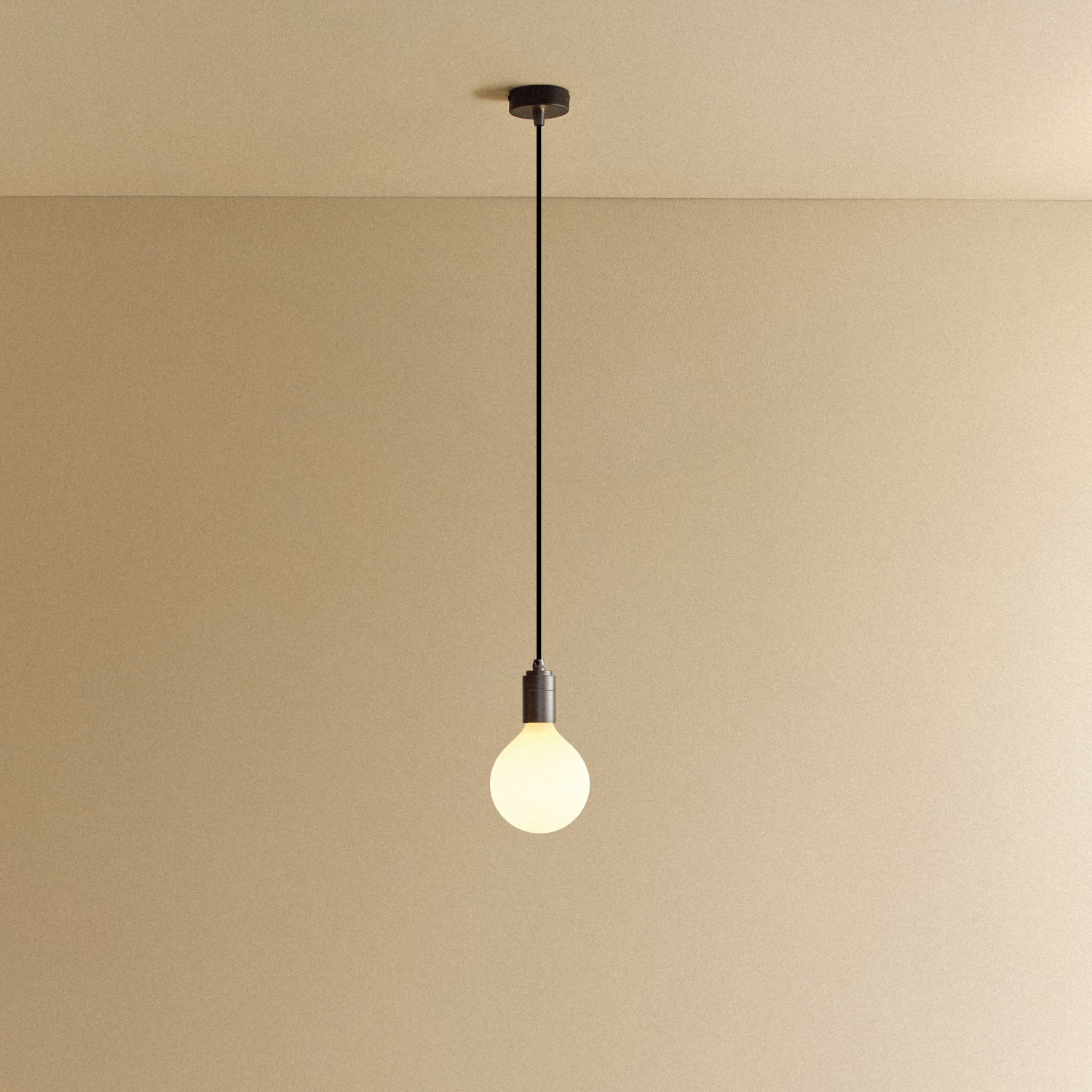 Tala Porcelain III Pendant Light in Graphite shown illuminated