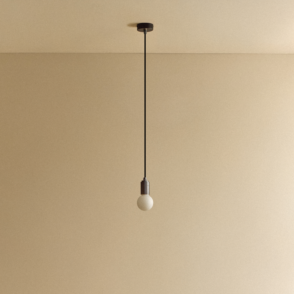 Tala Sphere II Pendant Light in Graphite shown unlit