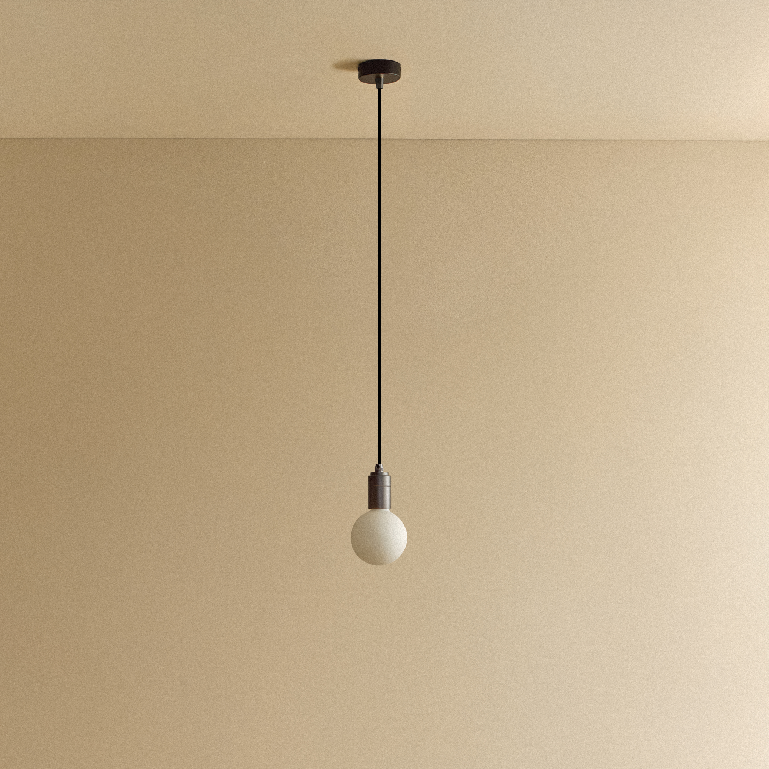 Tala Sphere III Pendant Light in Graphite shown unlit