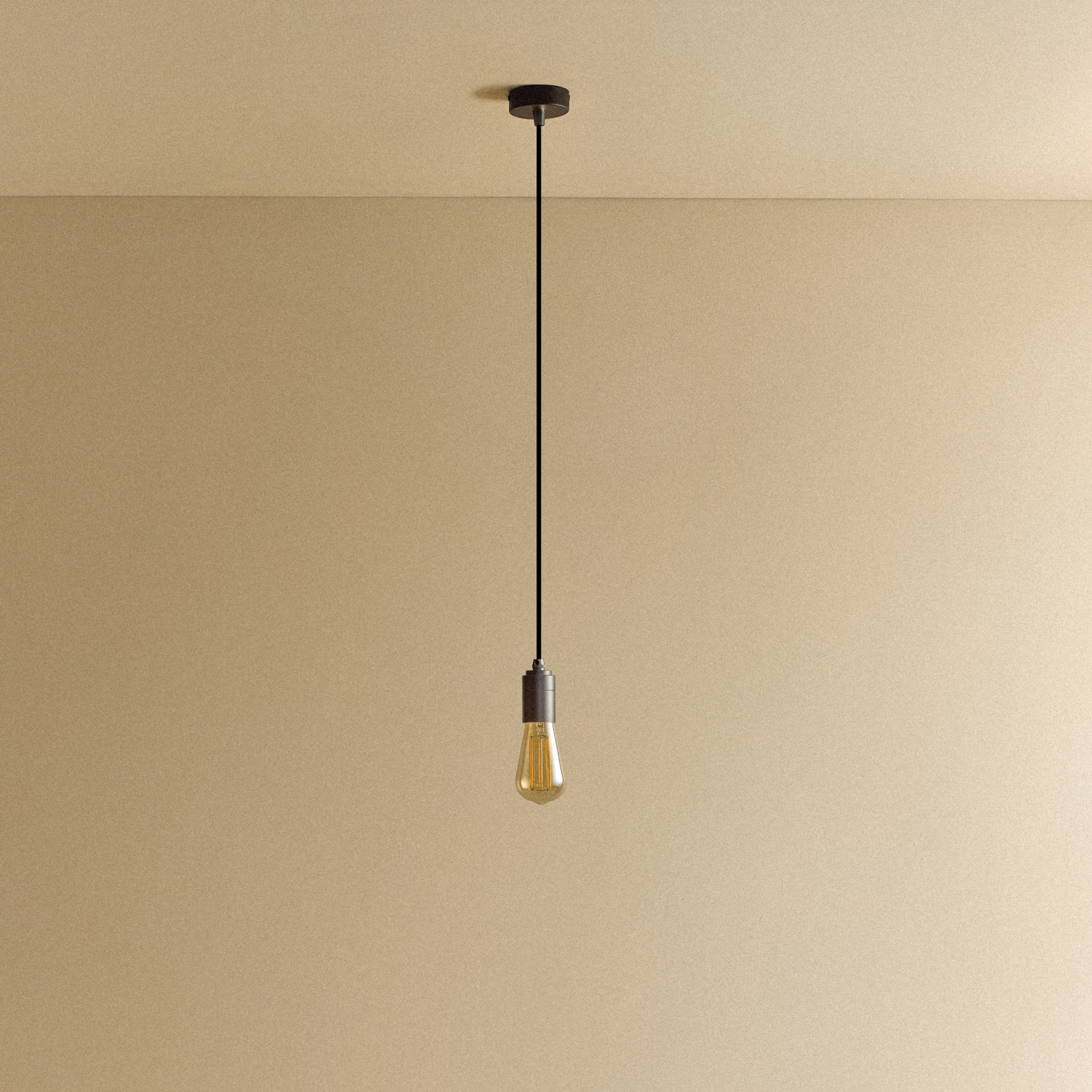 Tala Squirrel Cage Pendant Light in Graphite shown unlit