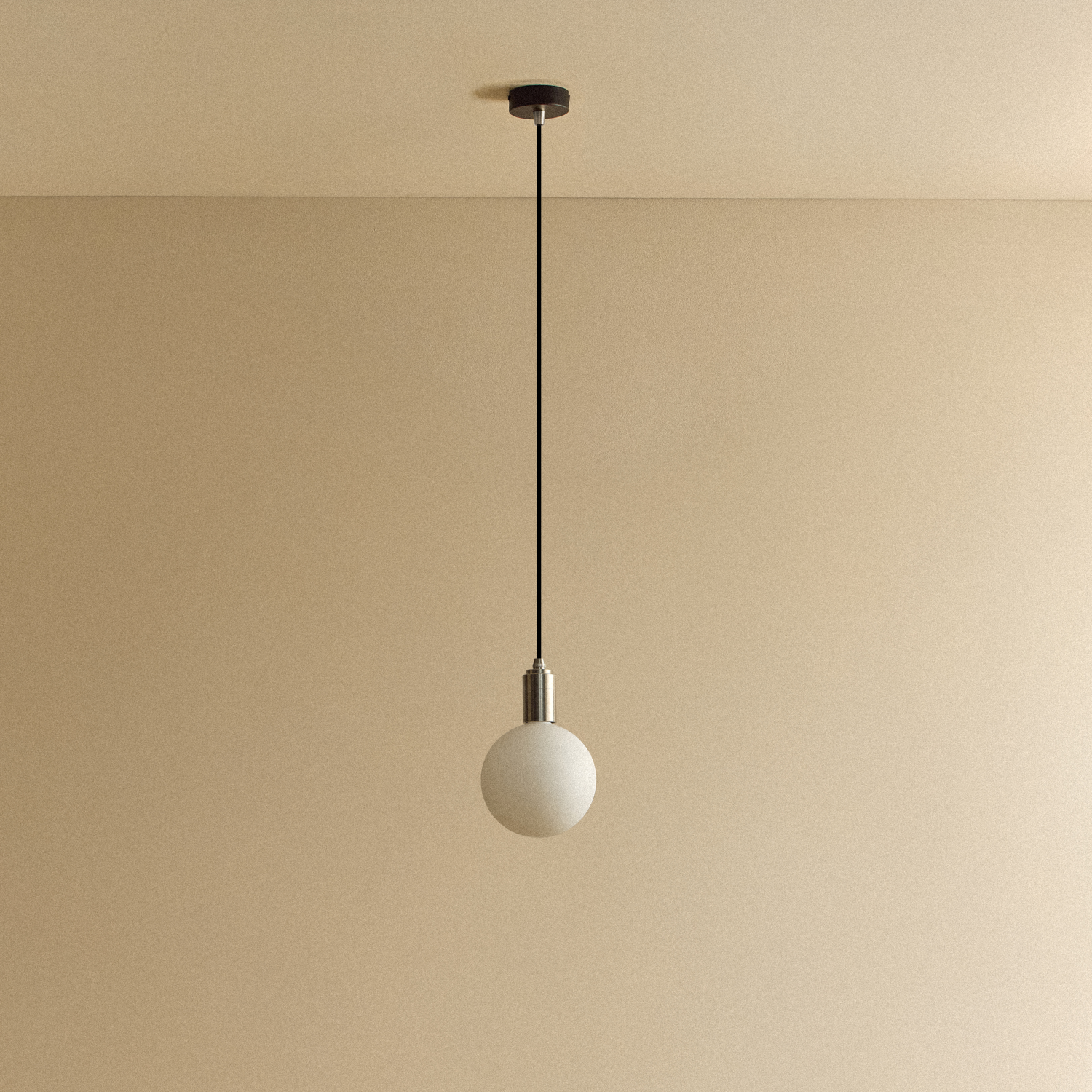 Tala Sphere IV Pendant Light in Stainless Steel shown unlit