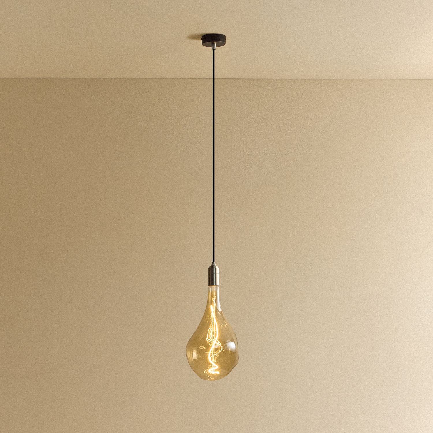 Tala Voronoi III Pendant Light in Stainless Steel shown illuminated