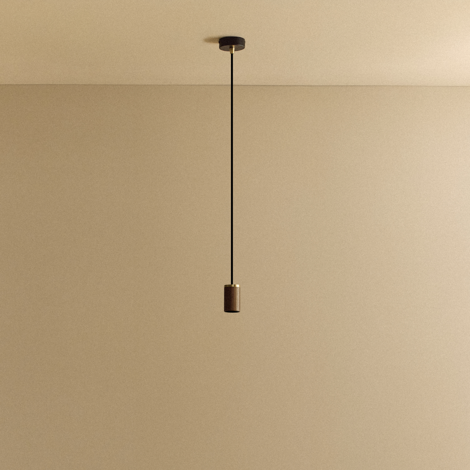 Tala Knuckle Pendant in Walnut fixture shown without a bulb