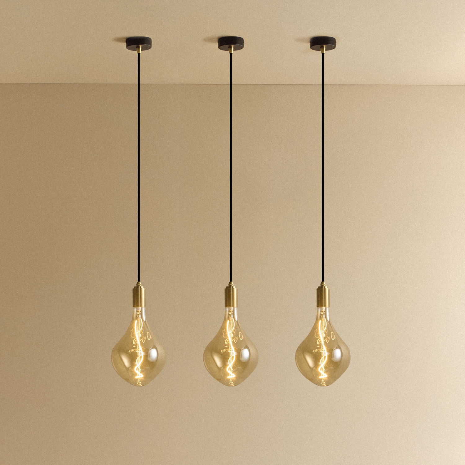 Tala Voronoi II Pendant Light in Brass - Set of 3