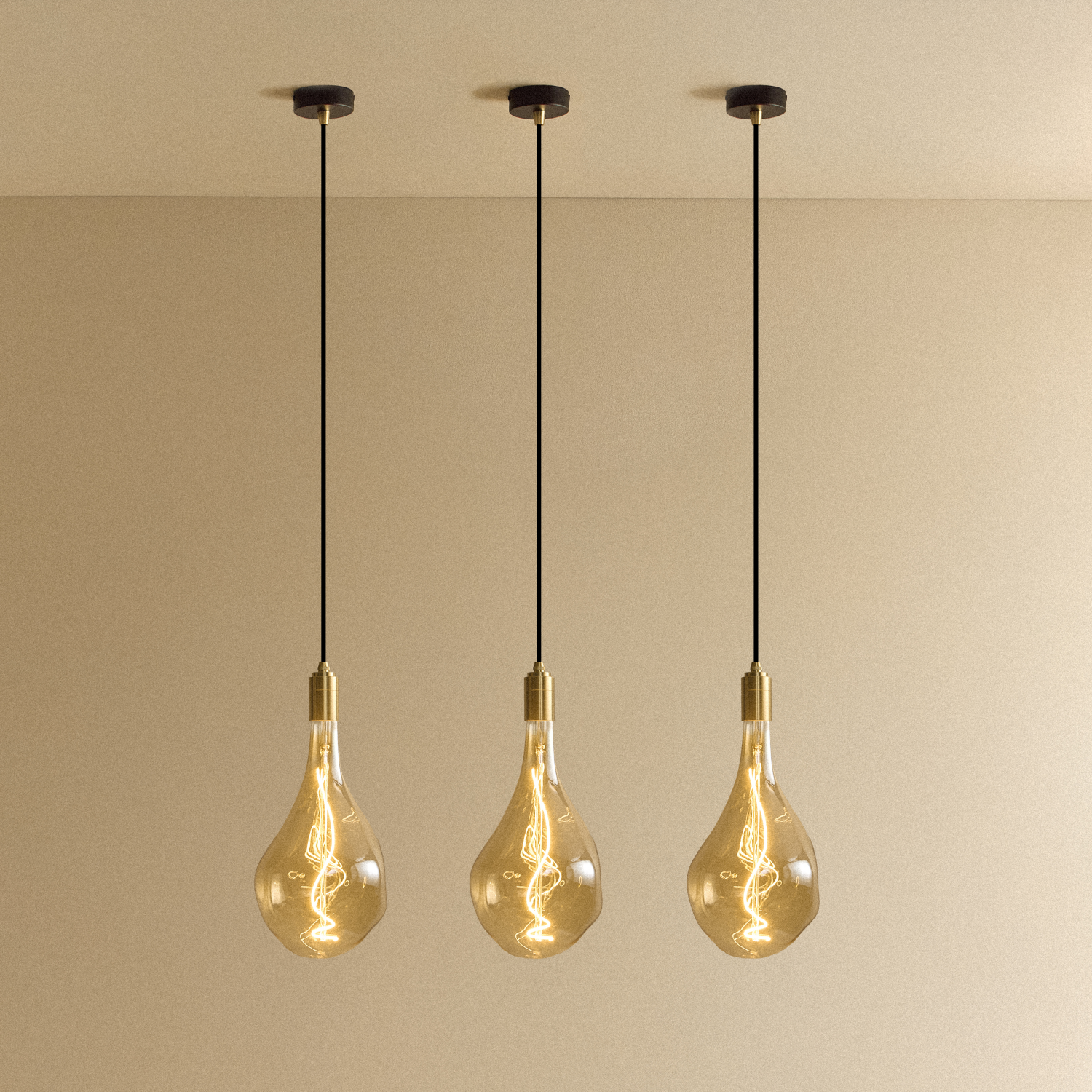 Tala Voronoi III Pendant Light in Brass - Set of 3