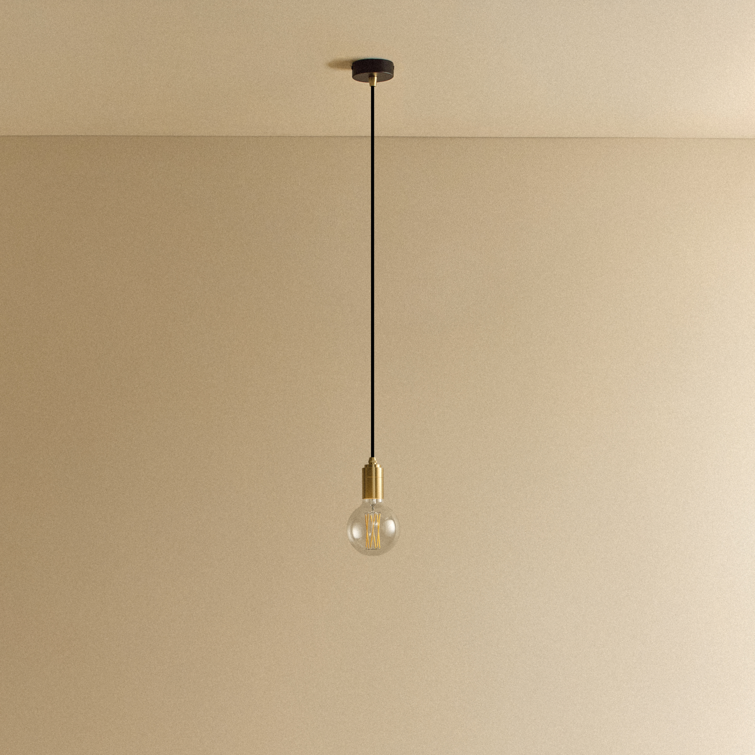 Tala Elva Pendant Light Non-Tinted in Brass shown unlit