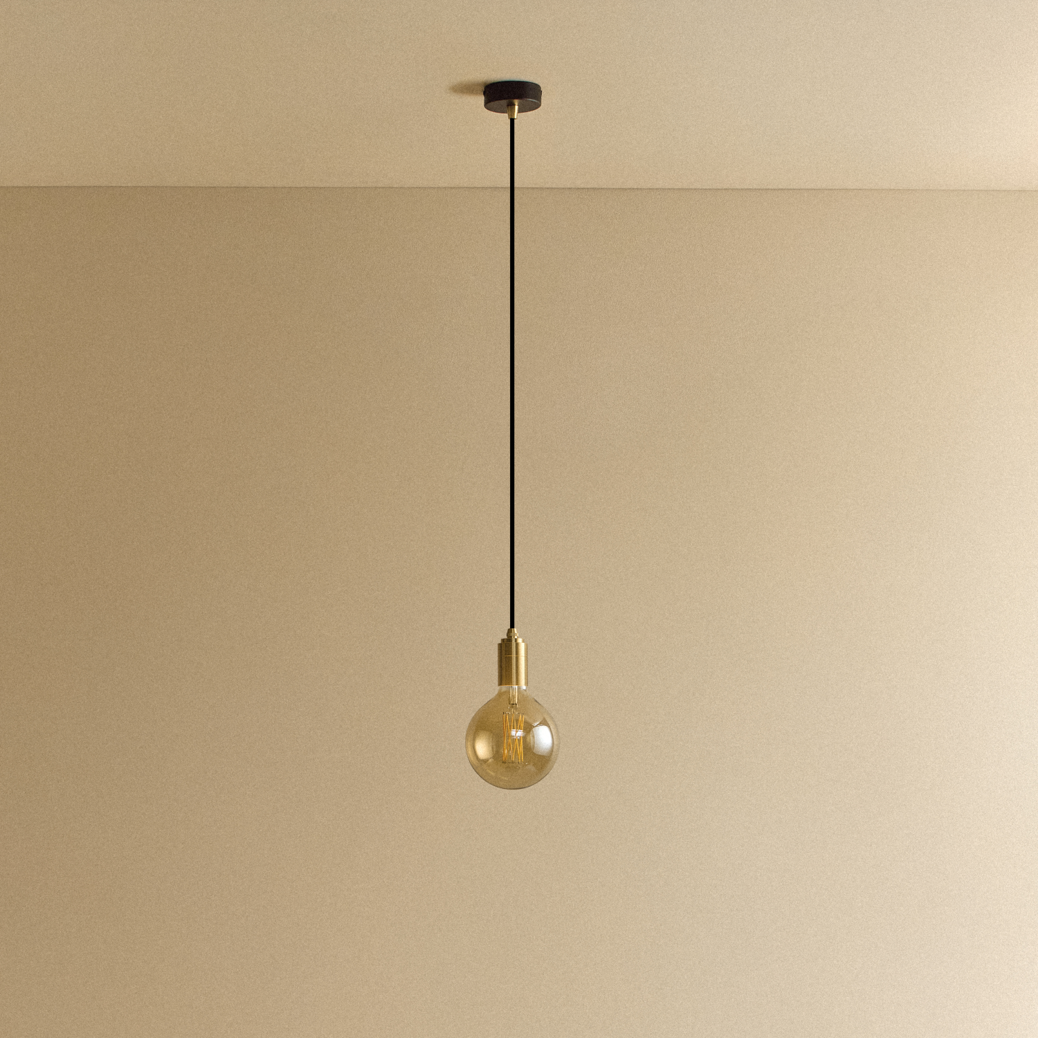 Tala Gaia Pendant Light in Brass shown unlit