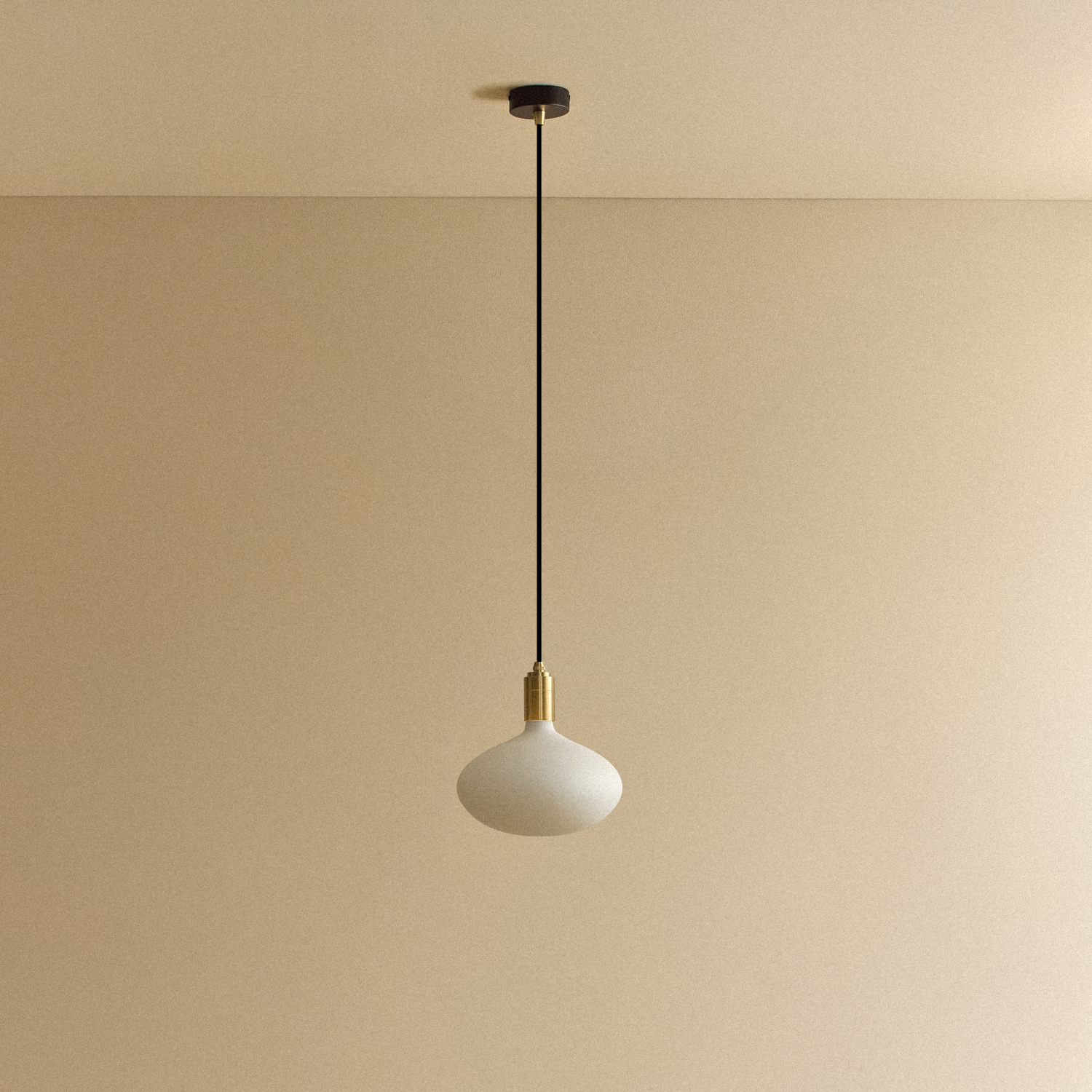 Tala Oval II Pendant Light in Brass shown unlit