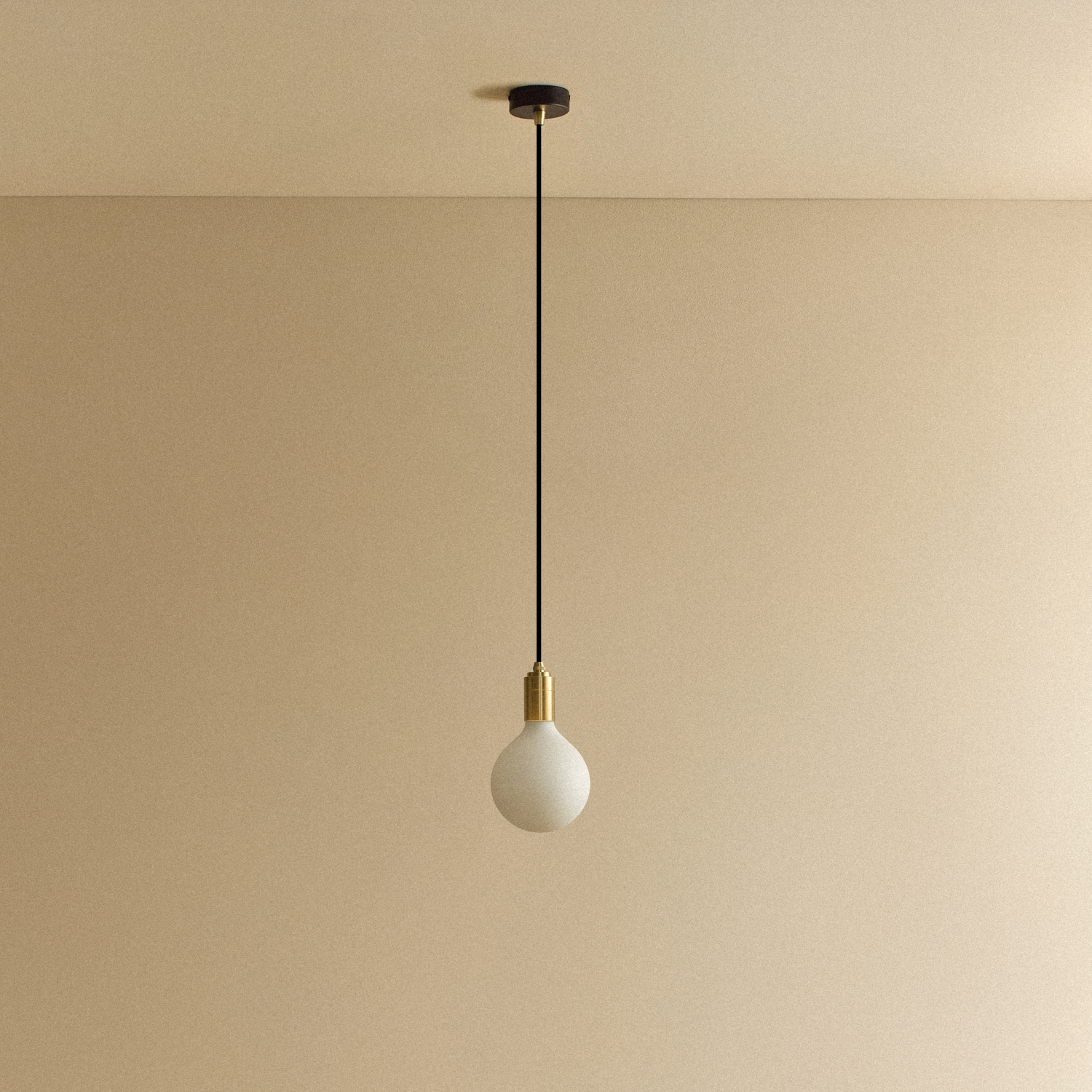 Tala Porcelain III Pendant Light in Brass shown unlit