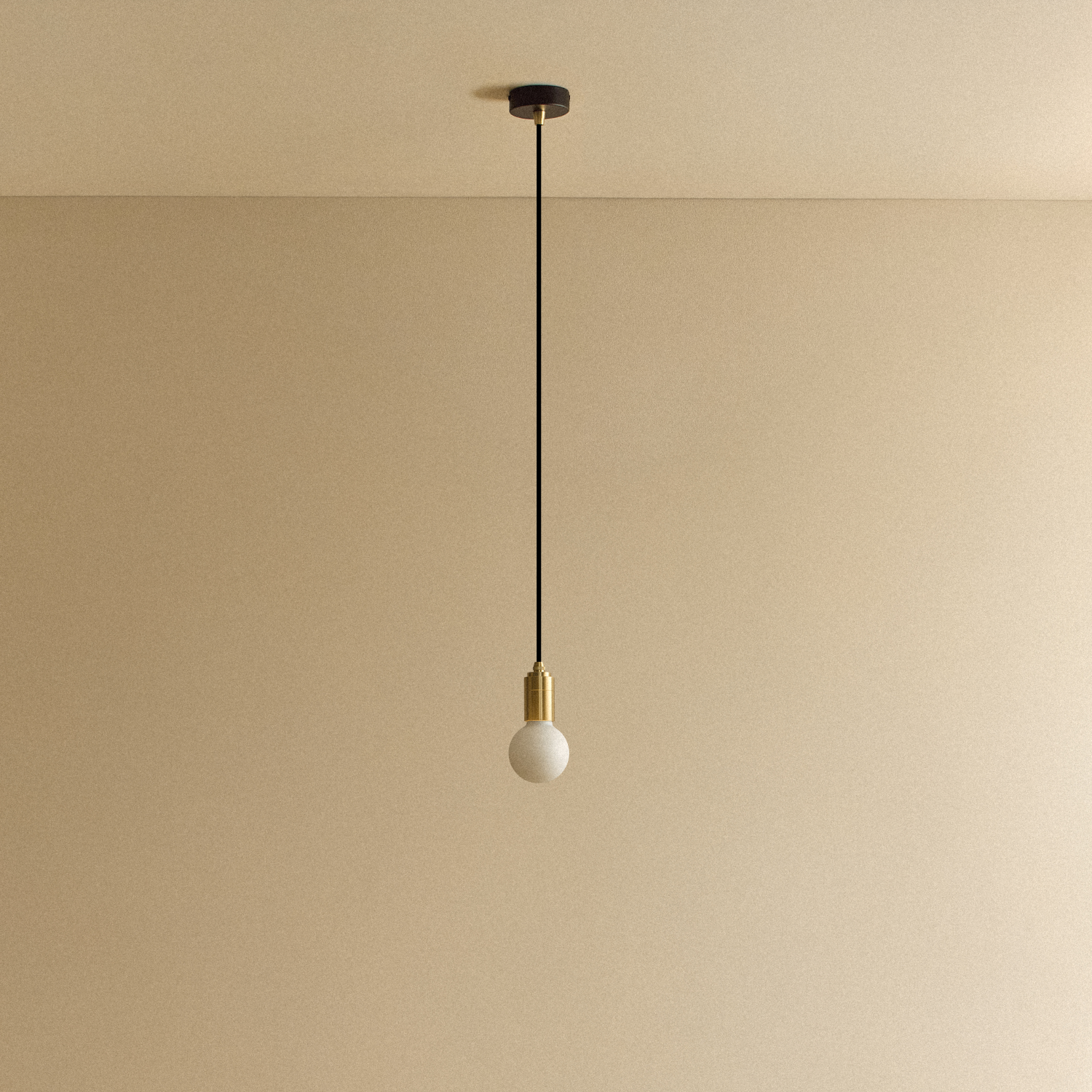Tala Sphere II Pendant Light in Brass shown unlit
