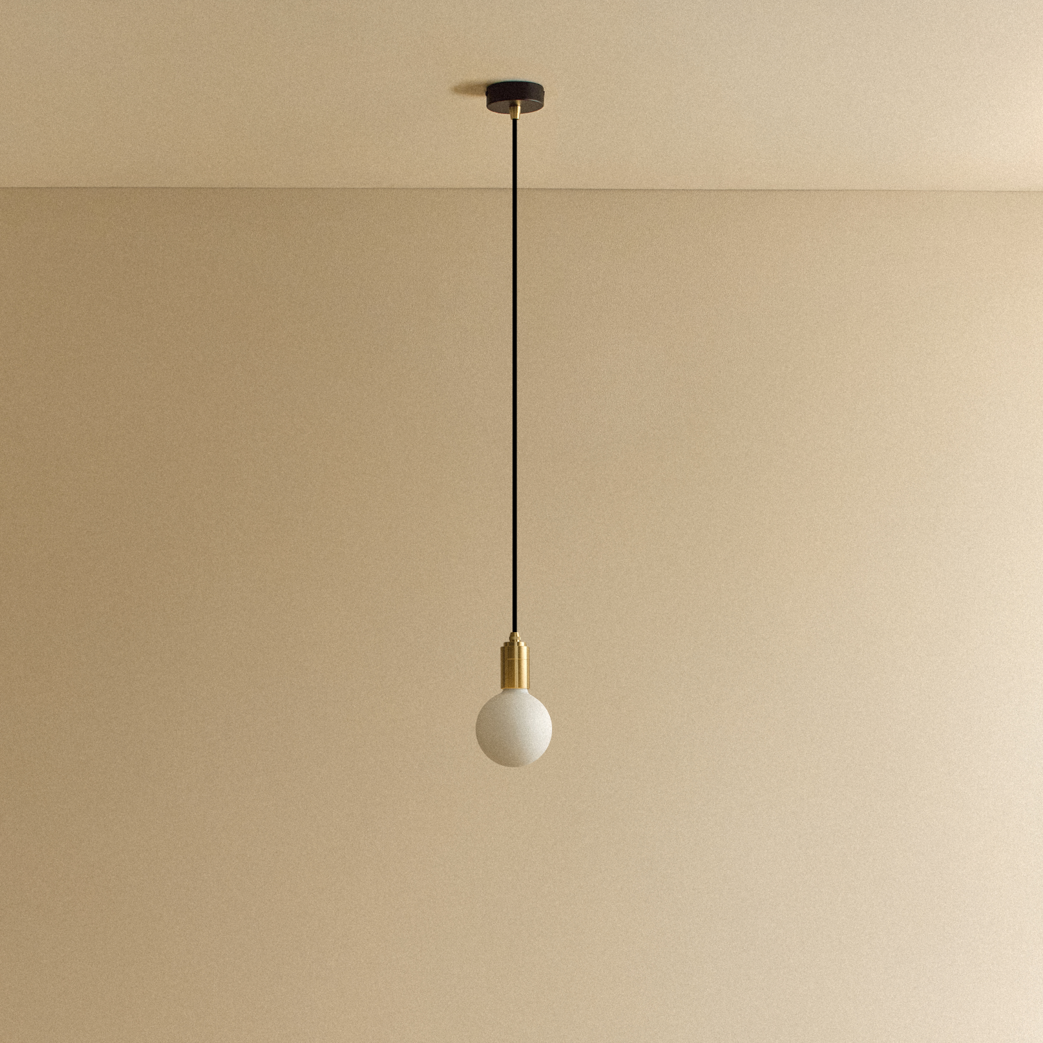 Tala Sphere III Pendant Light in Brass shown unlit