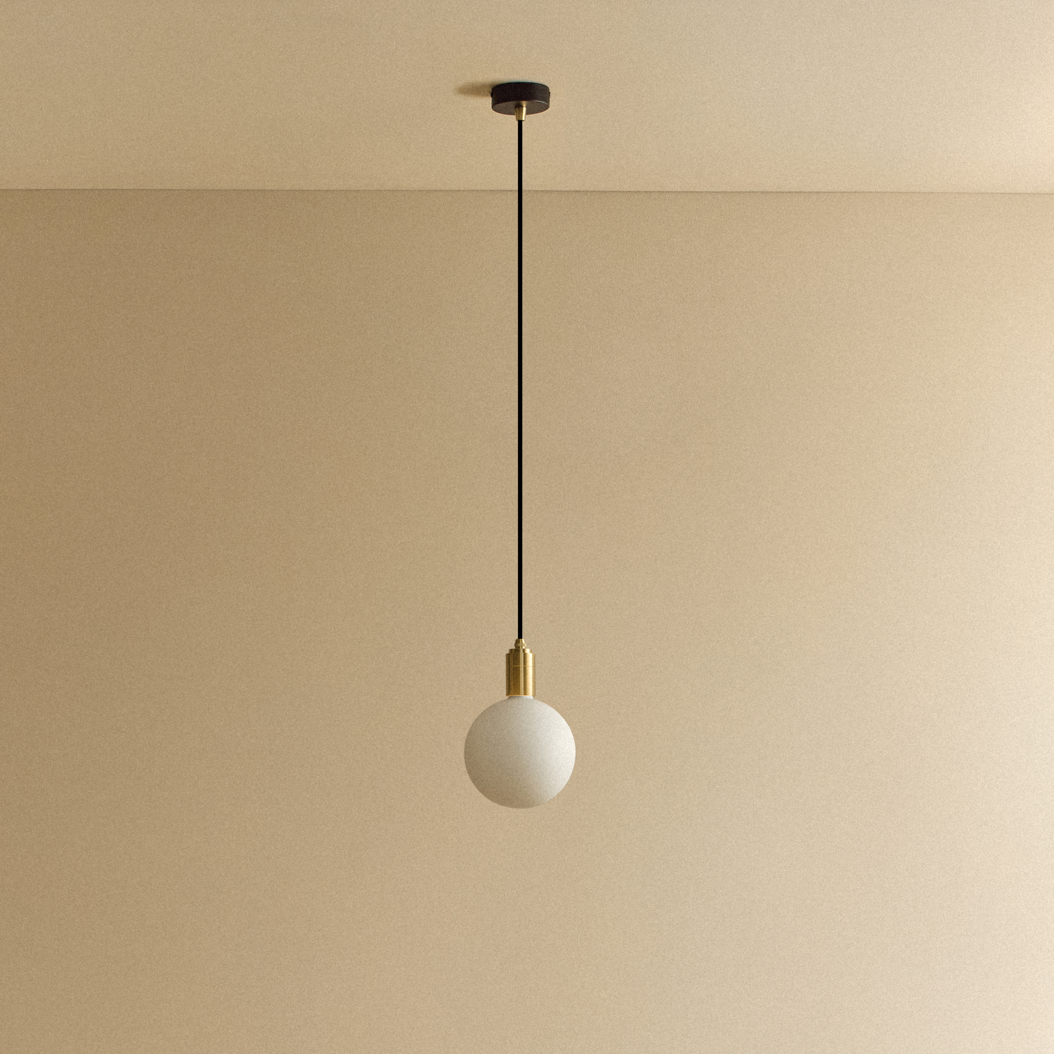Tala Sphere IV Pendant Light in Brass shown unlit